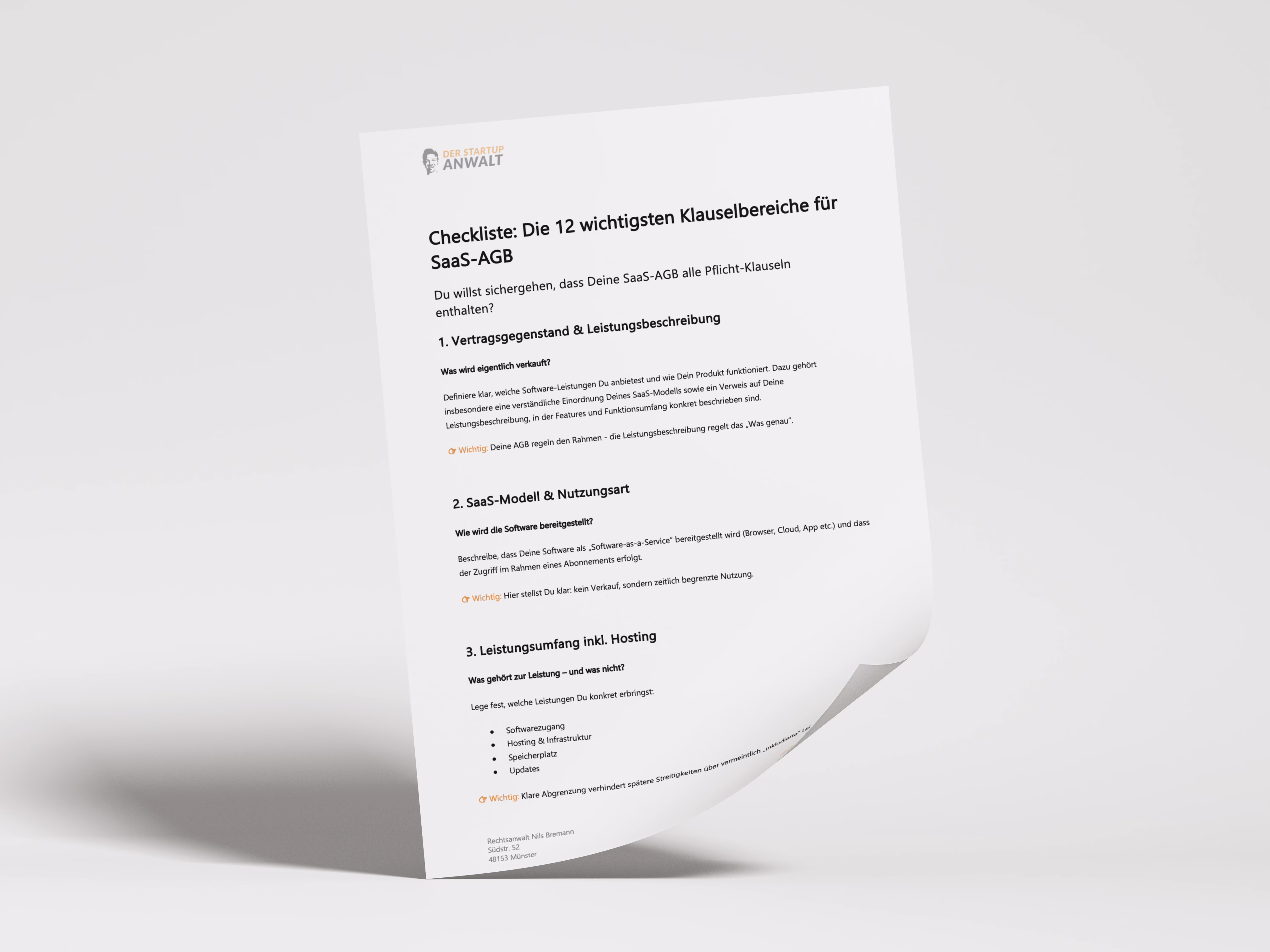 Impressum-Checkliste für Startups