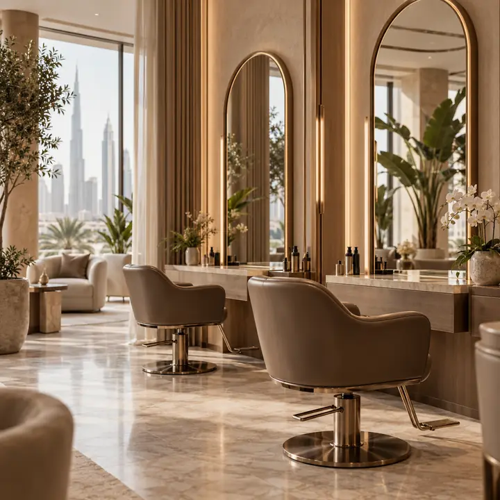 Luxury salon interior in Dubai