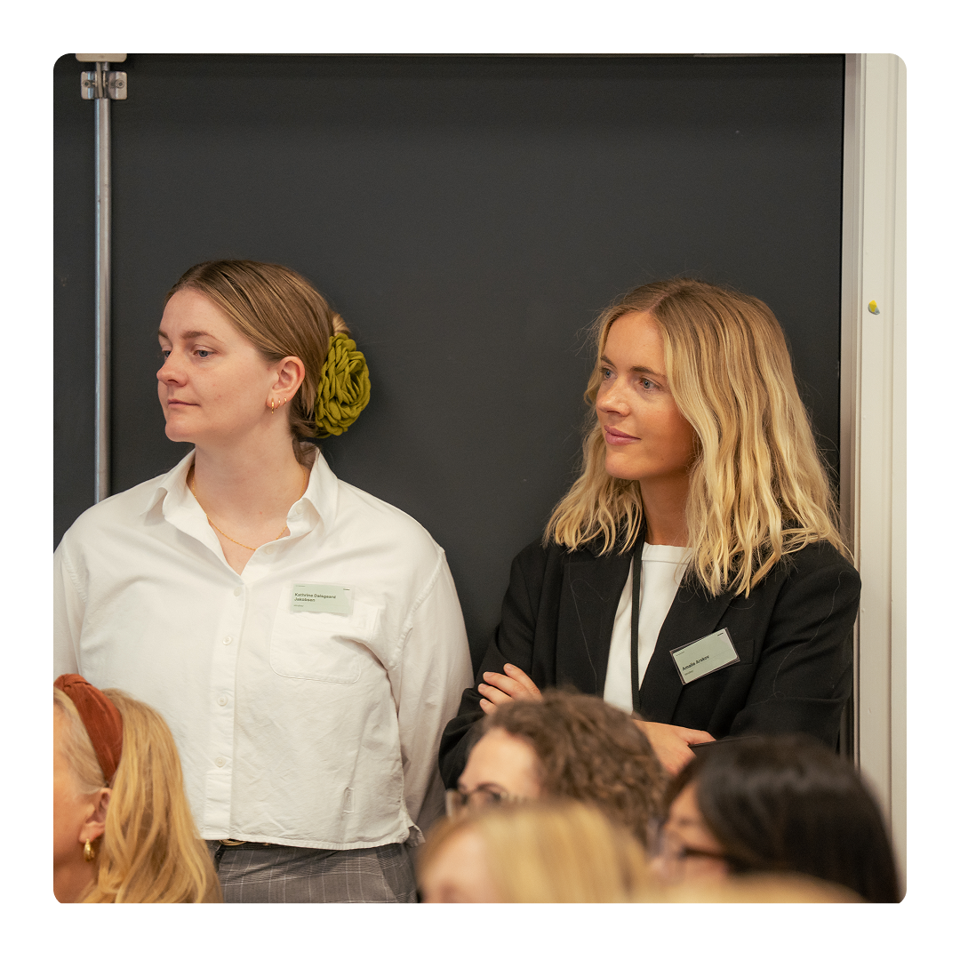 Graphic showing two women