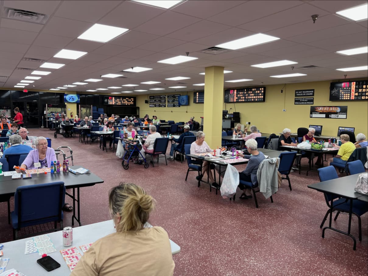 Picture of people playing bingo at the Bingo Trail.