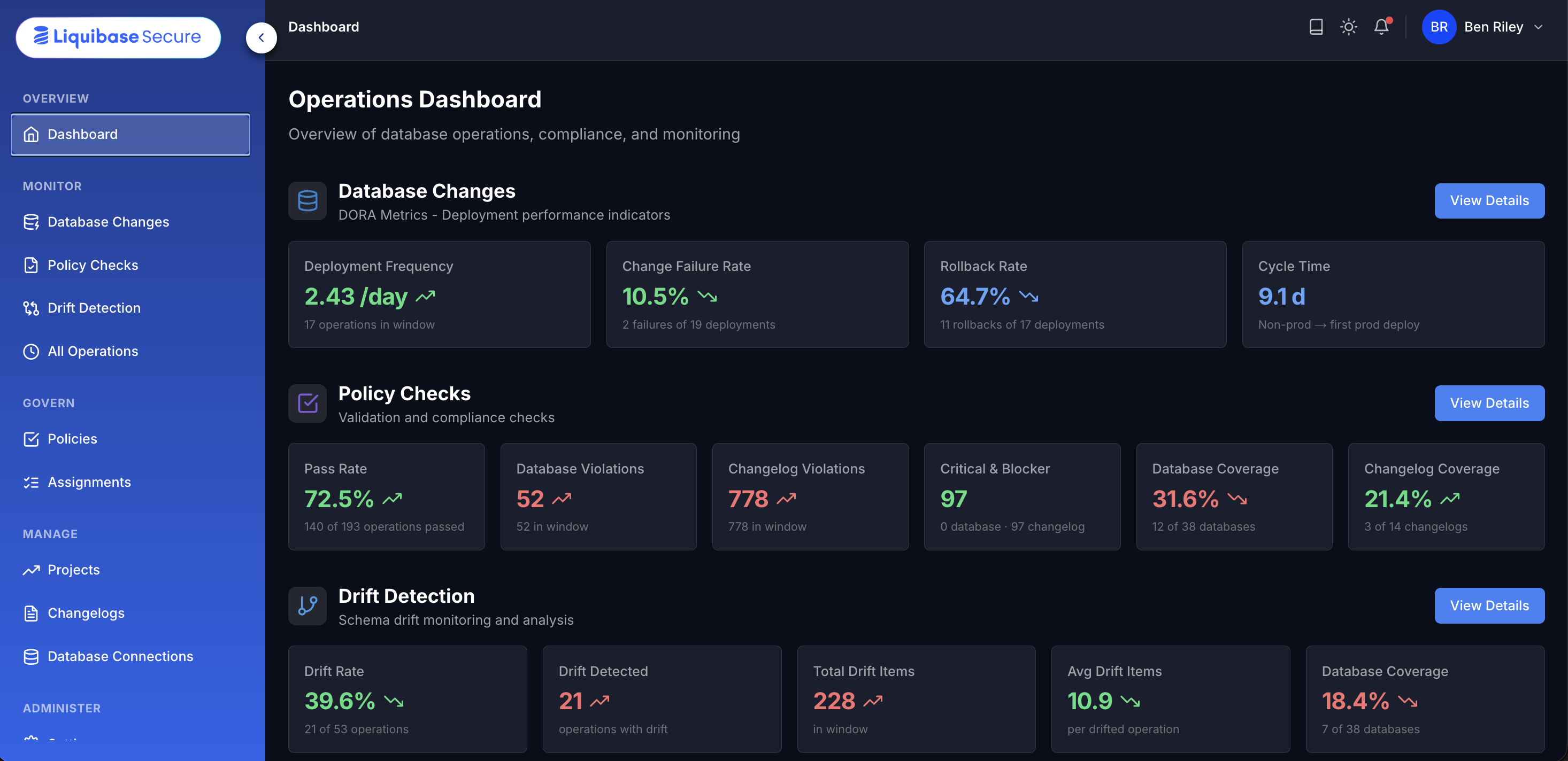 liquibase secure dashboard