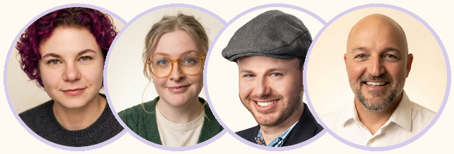Dasha Shareyko, Jordan Barney, Michael Cole and Zach Measures, the four people who write the AI Playbook recipes