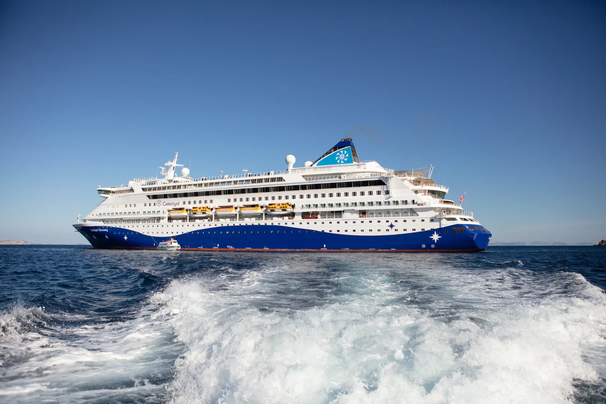 Celestyal Cruise ship sailing on the sea