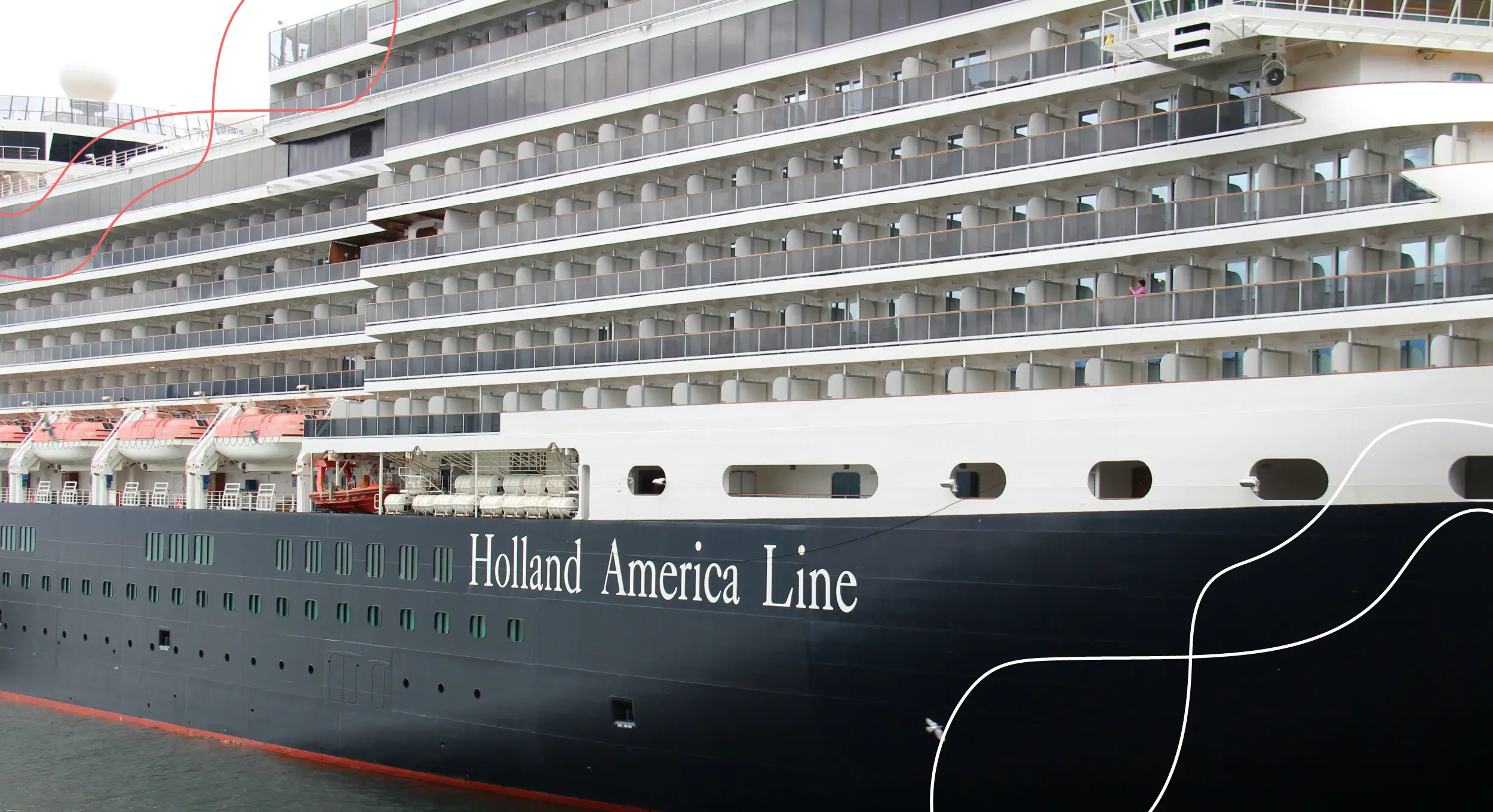 A close up to a Holland America Cruise ship
