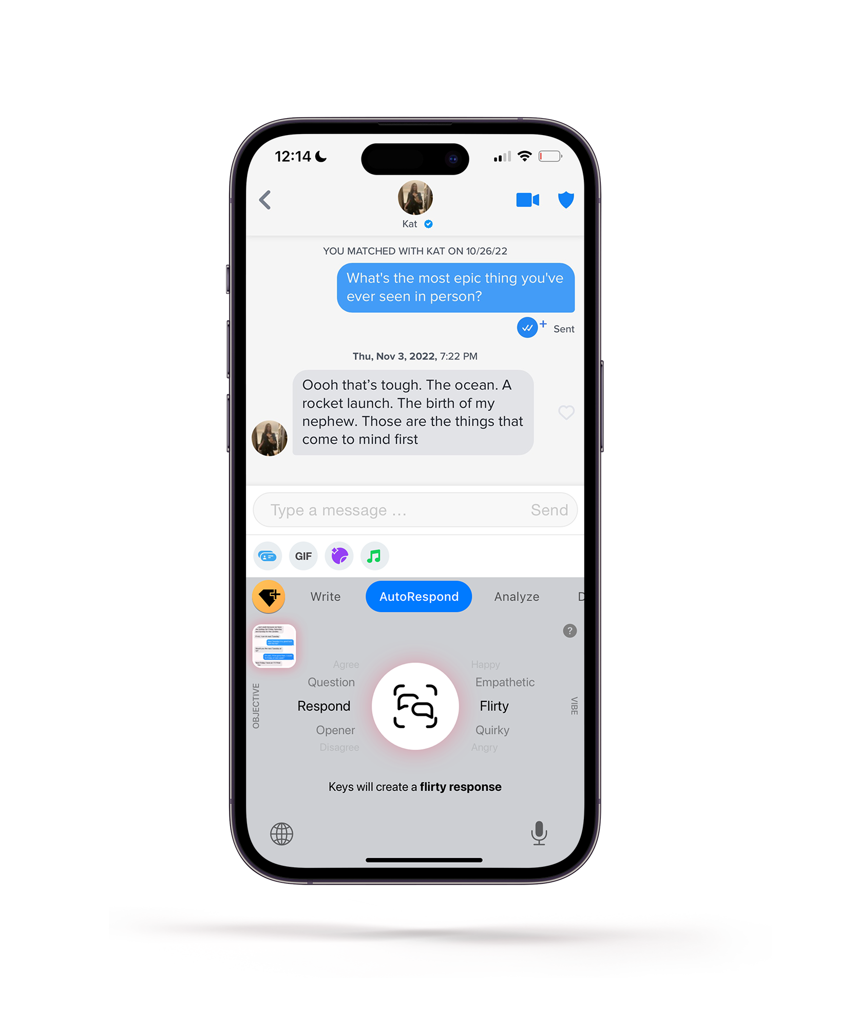 iPhone showing Keys AutoRespond