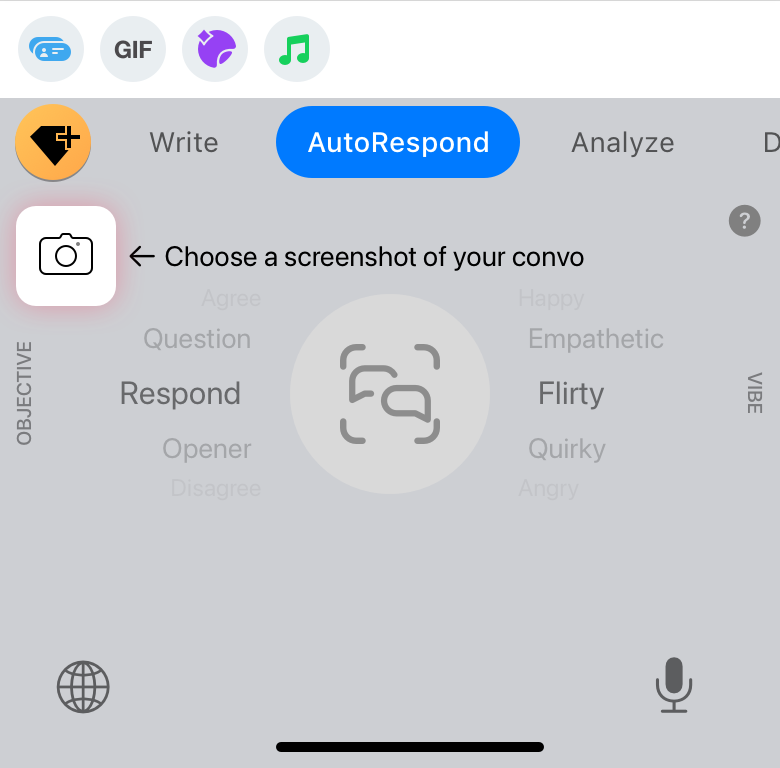 Keys AutoRespond prior to selecting a screenshot