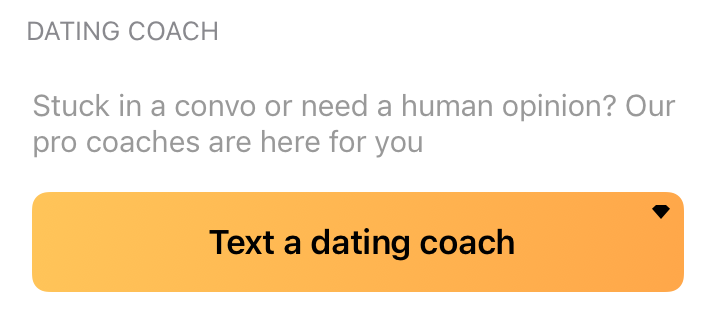 the text a dating coach UI element