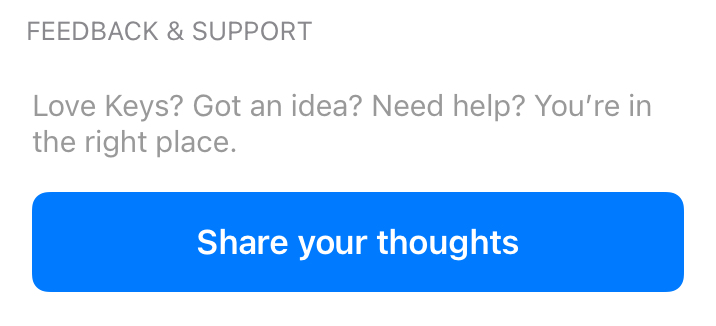 The share your thoughts UI element