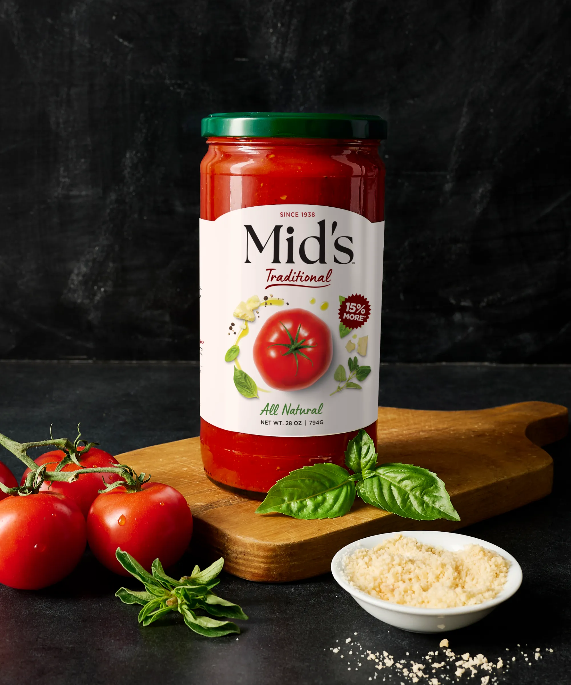Mid's Traditional Pasta Sauce with Ingredients
