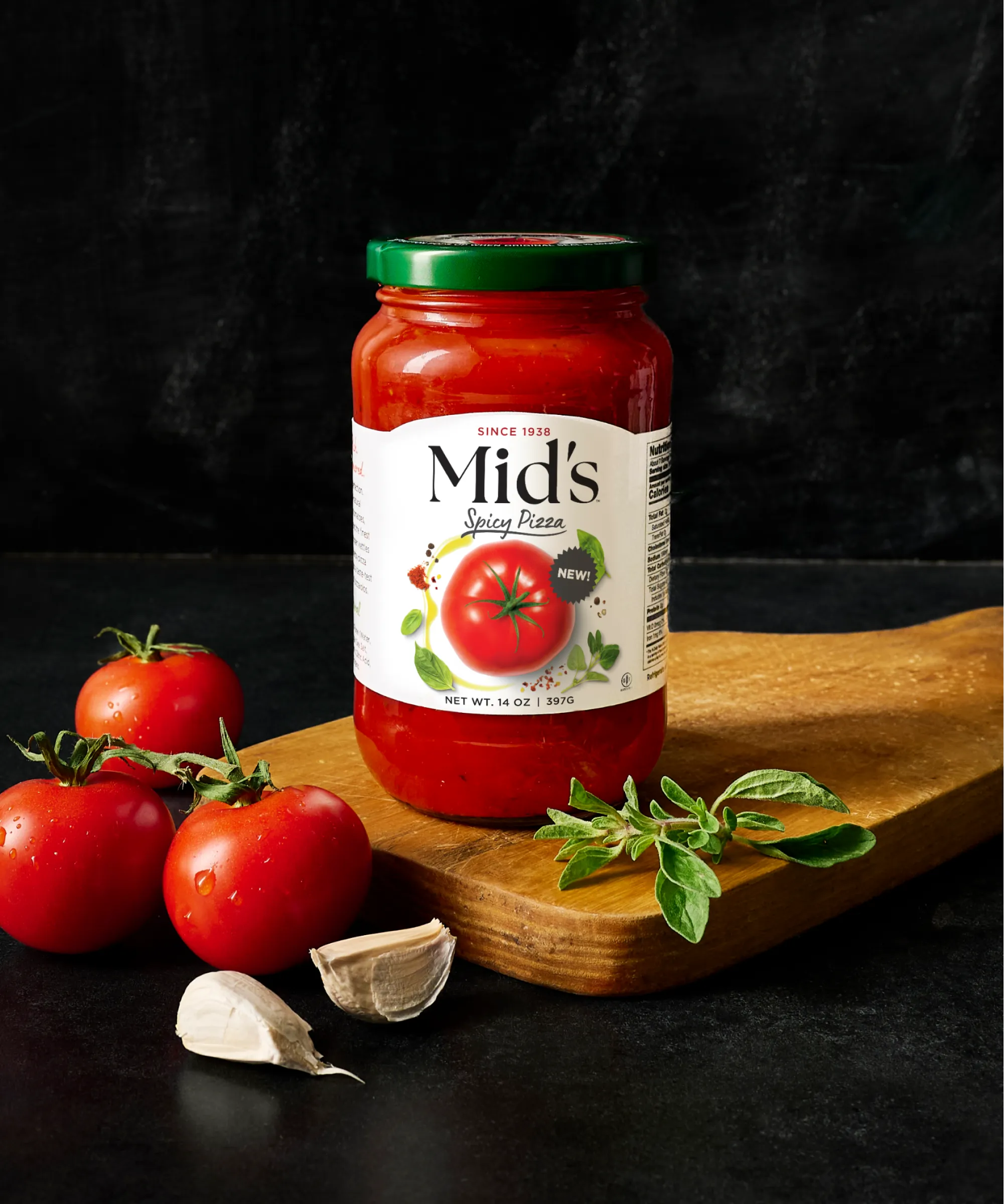 Mid's Spicy Pizza Sauce with Ingredients