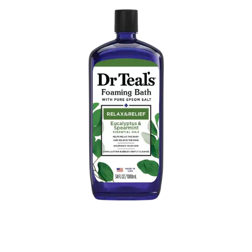 Dr Teal's Foaming Bath with Epsom salt, Eucalyptus and Spearmint scent bottle