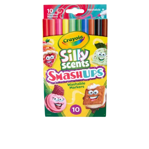 Crayola Silly Scents Smash Ups pack of 10 washable markers with cartoon characters