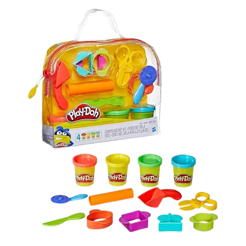 Play-Doh creative set with colorful containers, tools, and accessories for sculpting