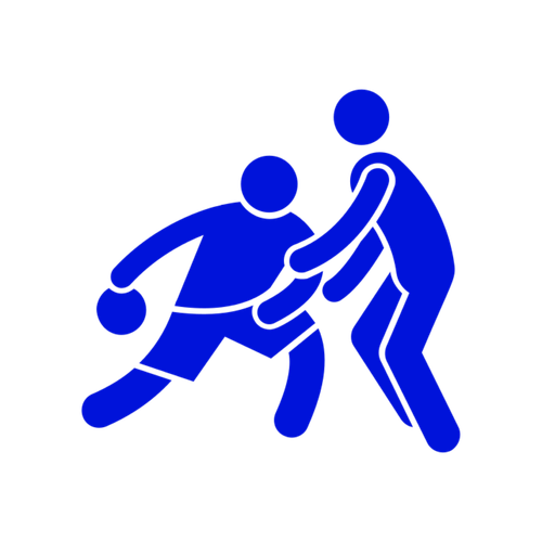 two cartoon basketball players playing basketball