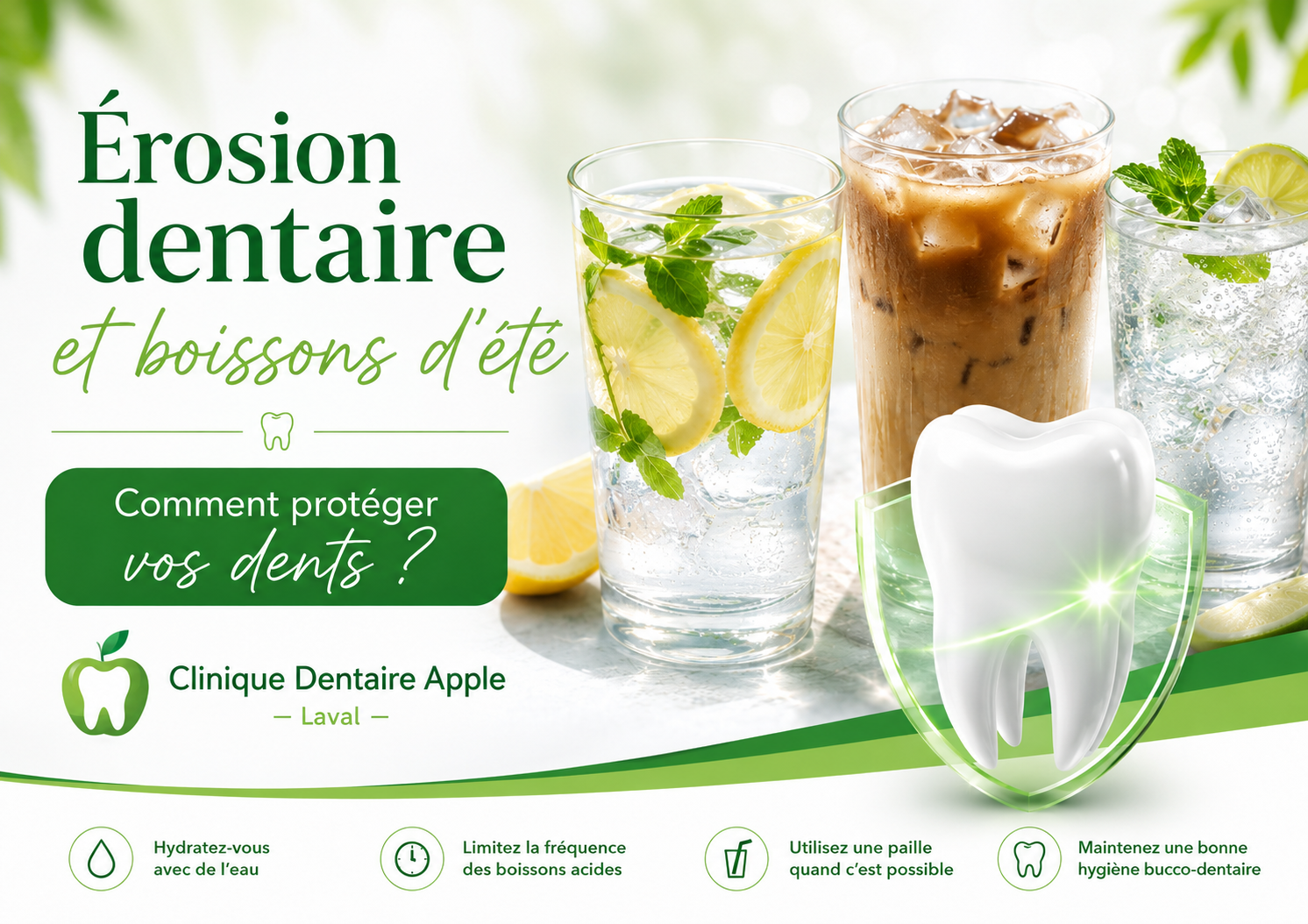 Érosion dentaire et boissons d’été : comment protéger vos dents ?