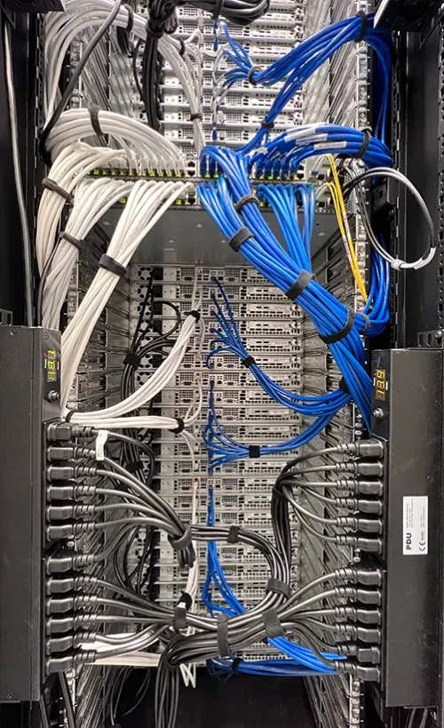 cables bind together rack