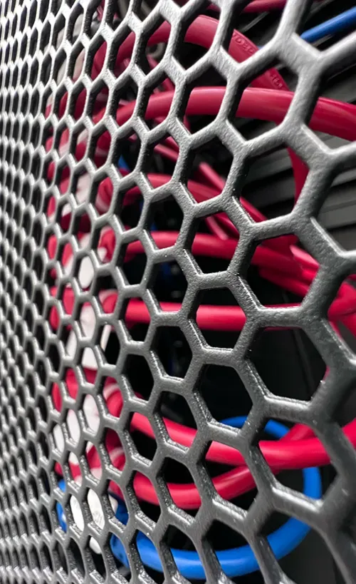 rack red blue cables