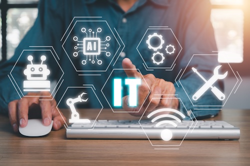This is an image representing Managed IT, showing different icons