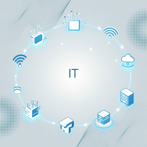 Managed IT Services – Person am Arbeitsplatz mit digitalen IT-Symbolen