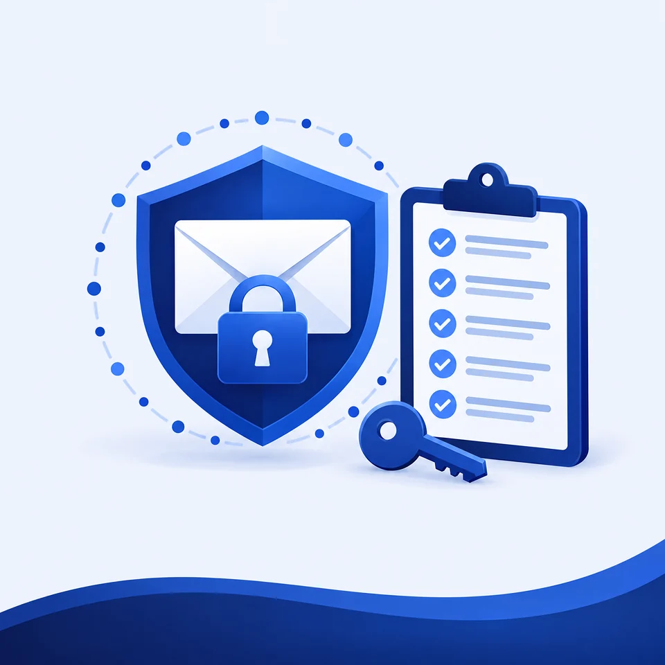 Illustration: verschlüsselte E-Mails mit protokolliertem Zugriff