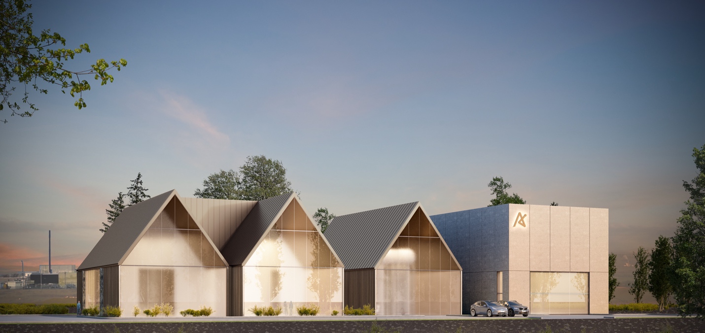 A row of houses with trees in the backgroundDescription automatically generated