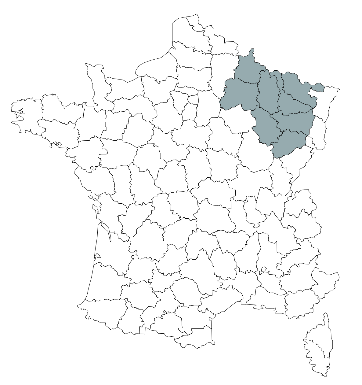 Carte des zones d’intervention de JSE Events pour les feux d’artifice et animations événementielles en Hauts-de-France