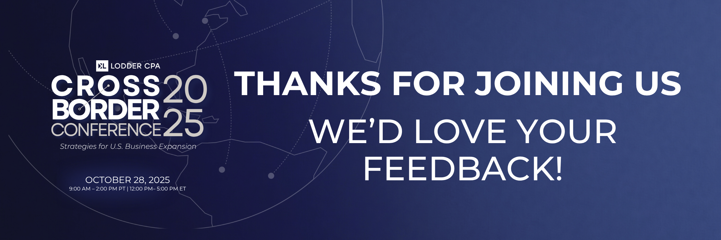 We'd love your feedback banner
