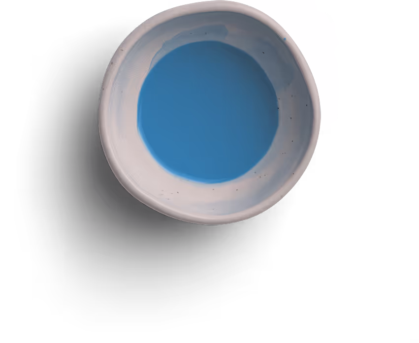 ONTECS watercolor palette in ceramic bowl