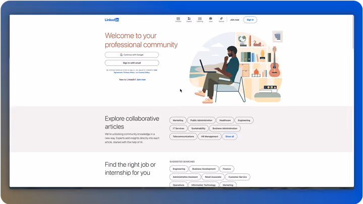 Setting up LinkedIn Sales Navigator on the homepage