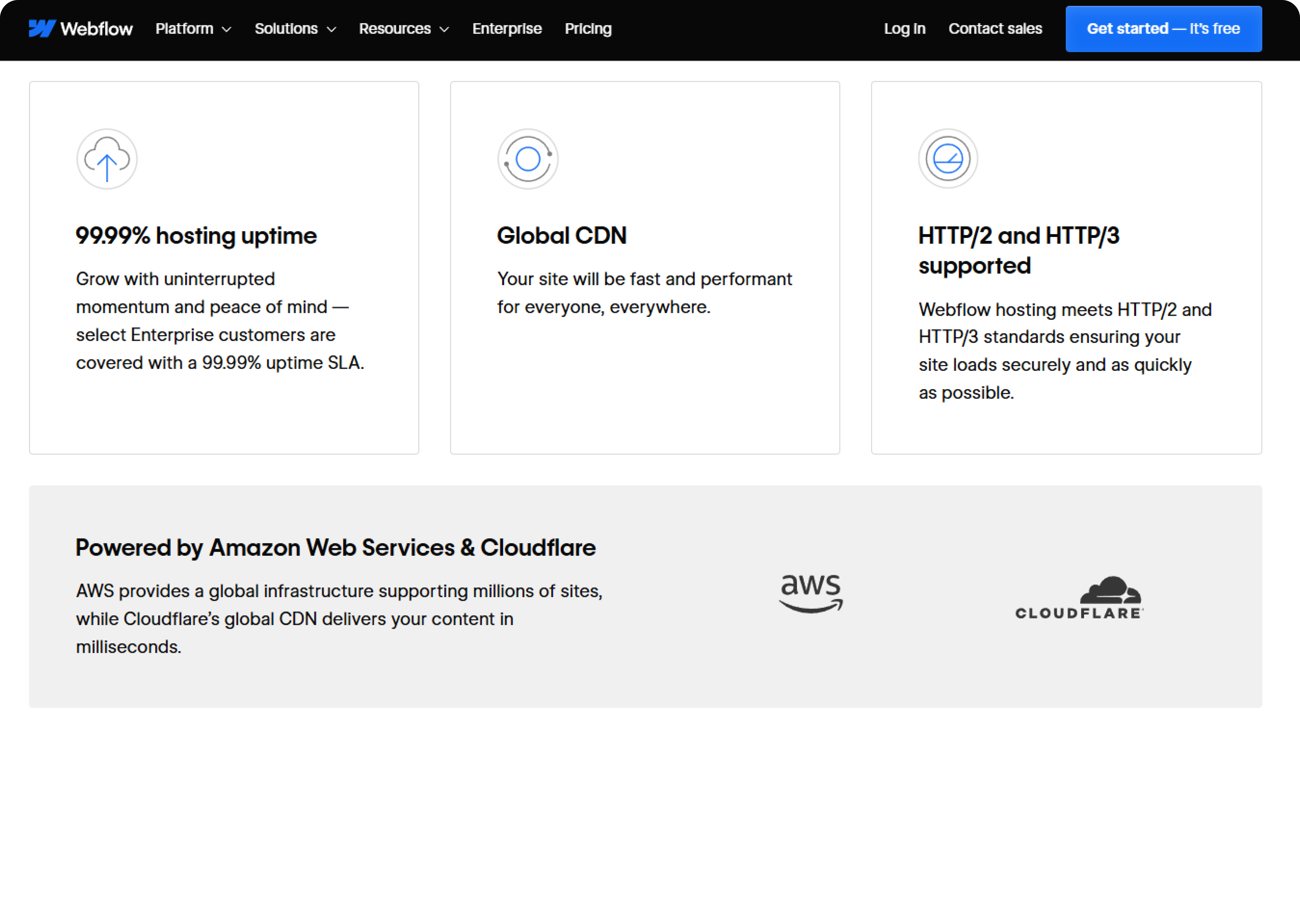webflow hosting security and uptime