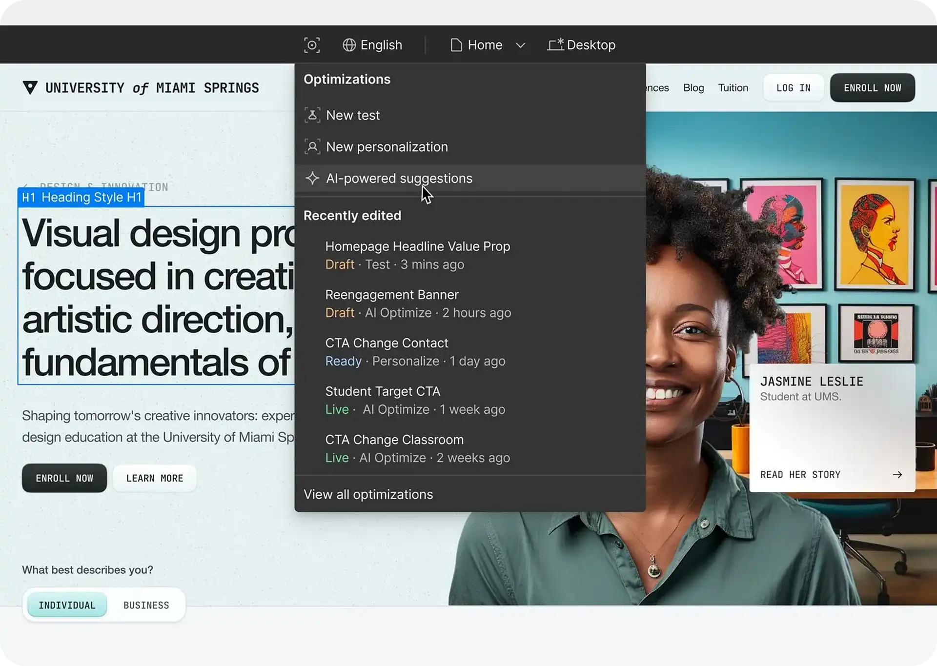 webflow built in tools for seo