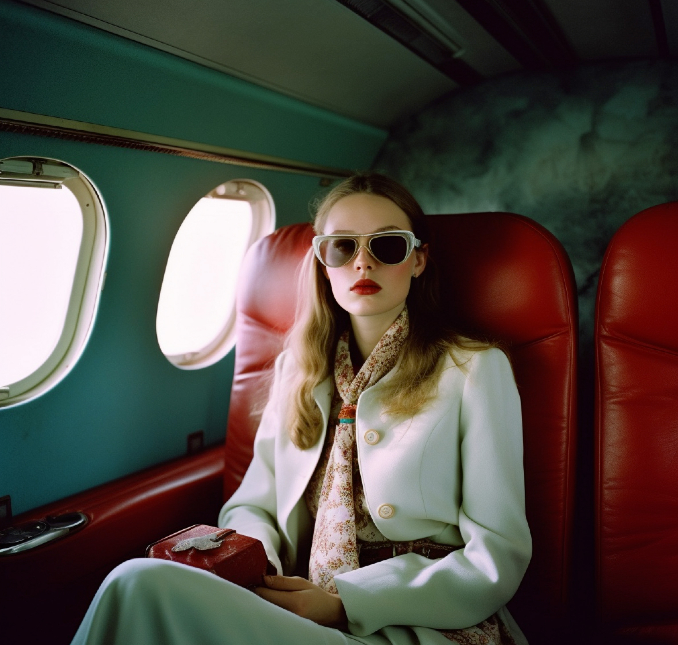 A person sitting in a plane