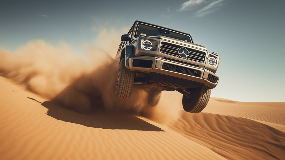 Image of a truck in the desert