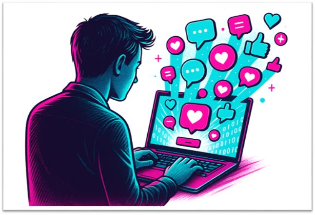 A person sitting at a computerAI-generated content may be incorrect.