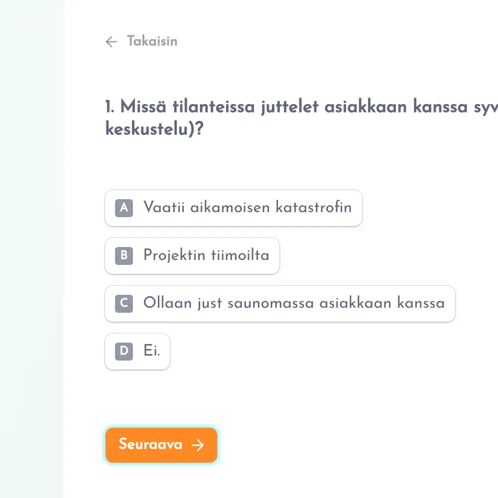 Kuvakaappaus testistä