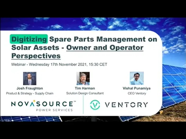 Digitizing Spare Parts Management on Solar Assets: Owner and Operator Perspectives