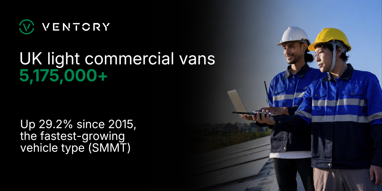 Stat card: more than 5,175,000 light commercial vehicles on UK roads, up 29.2% since 2015, the fastest-growing vehicle type (SMMT)