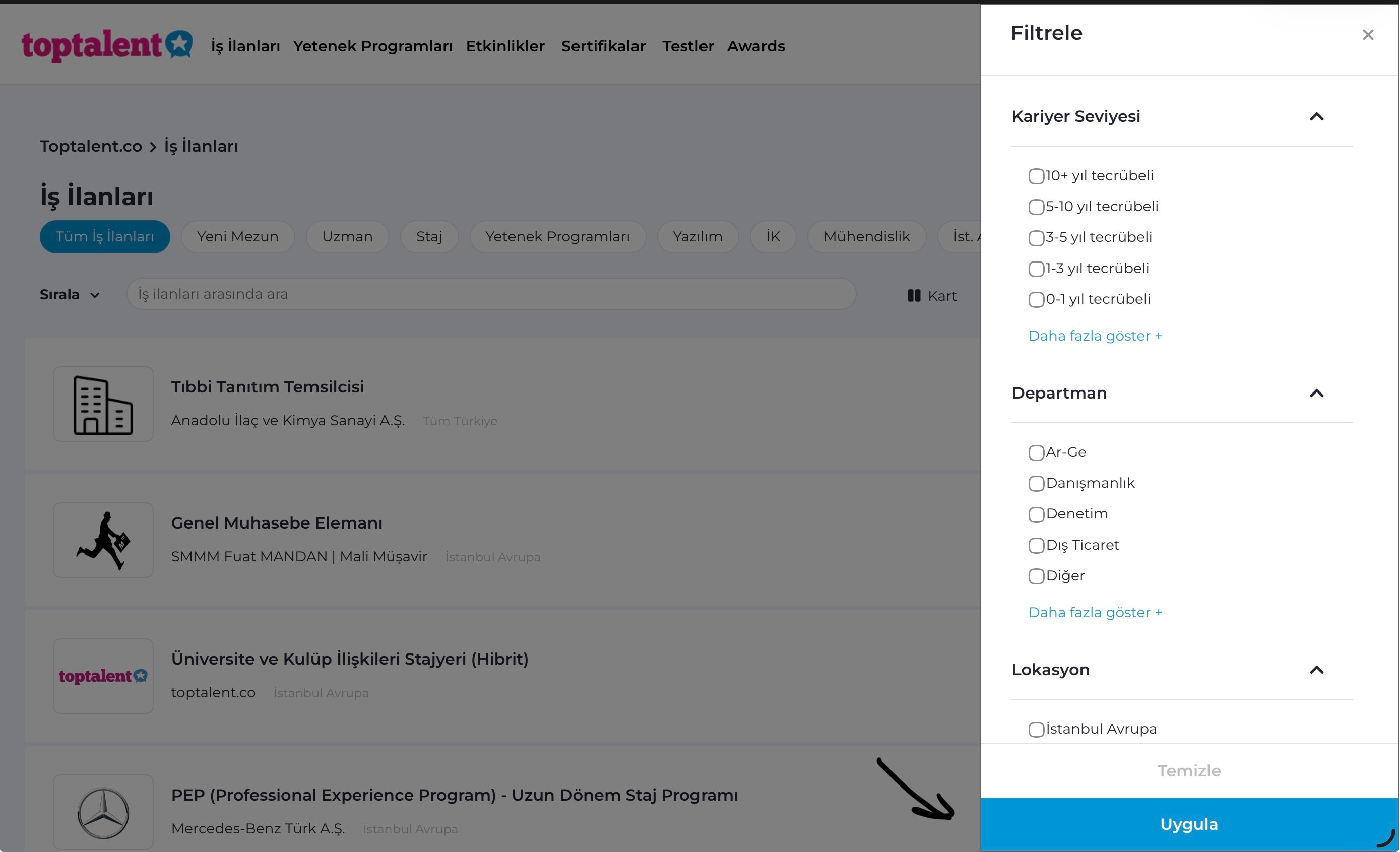 Toptalent iş ilanı