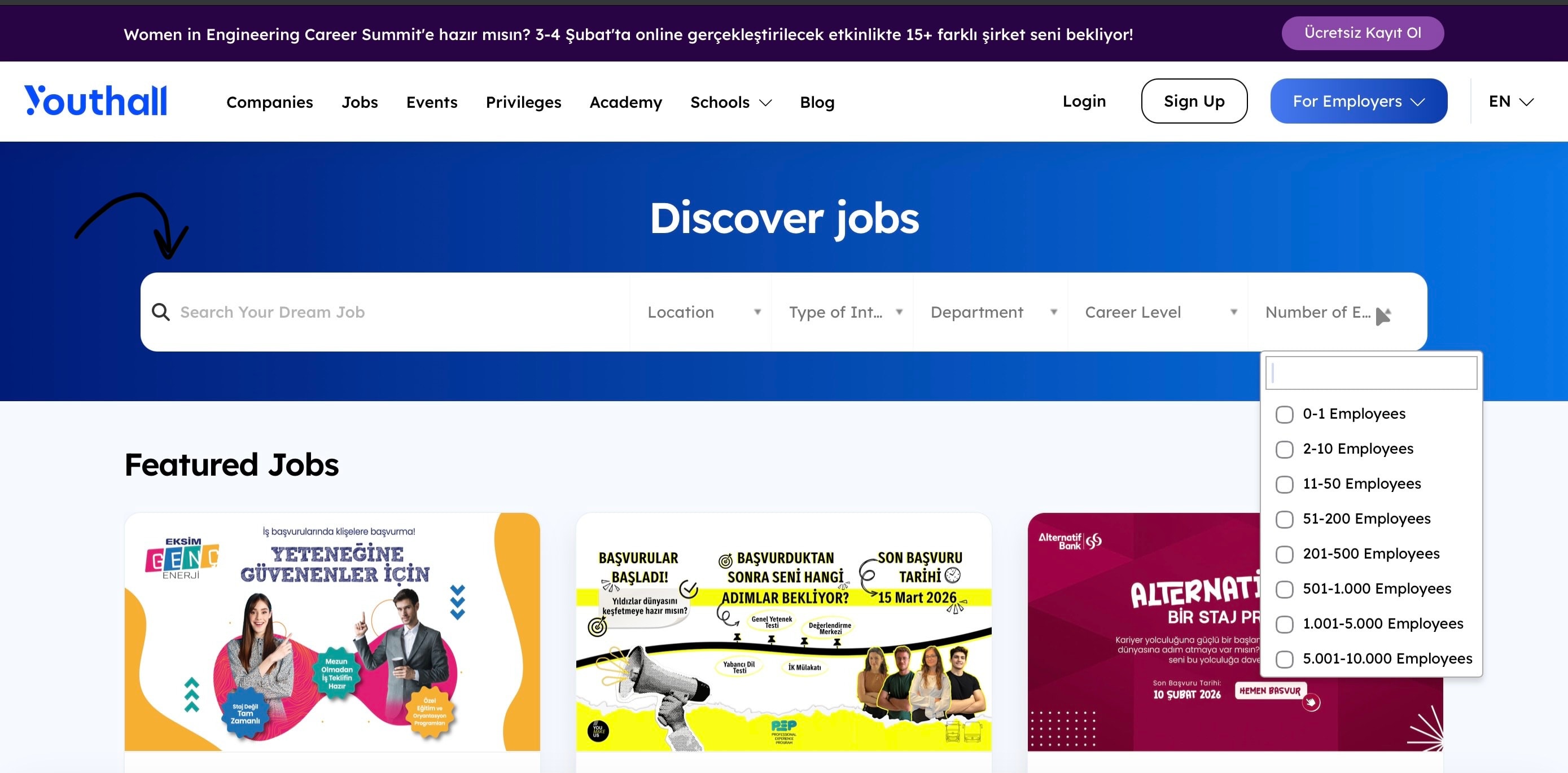 Youthall için Filtreleme Adımı