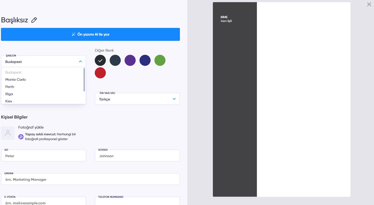 Ön yazının yapay zeka ile yazılmasına başlama