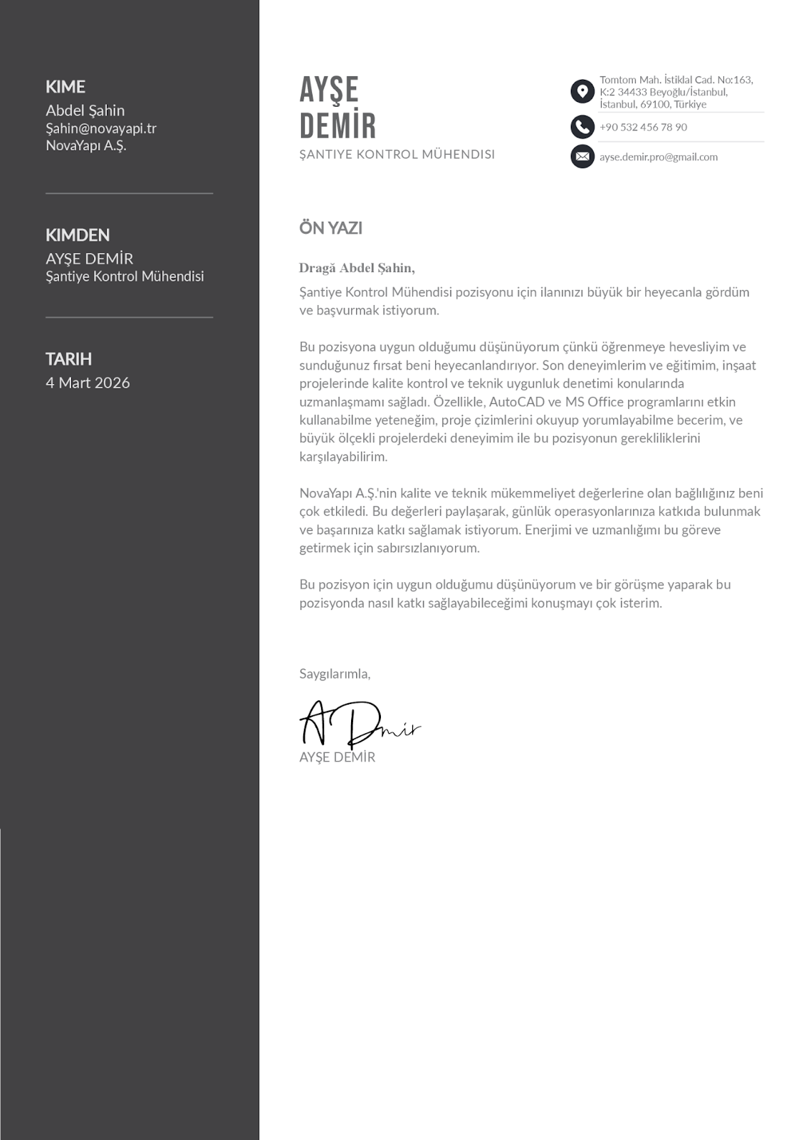 Yapay zeka ile oluşturulmuş ön yazı örneği