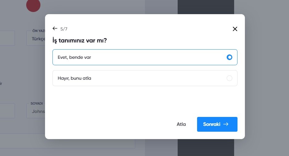 Kişisel ve başvurunuz ile ilgili soruları cevaplama