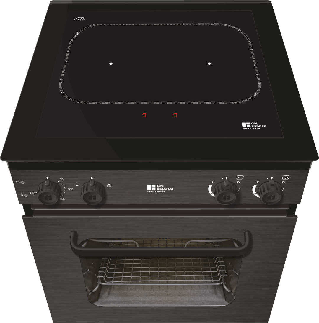 highly efficient induction hob, electric oven and grill