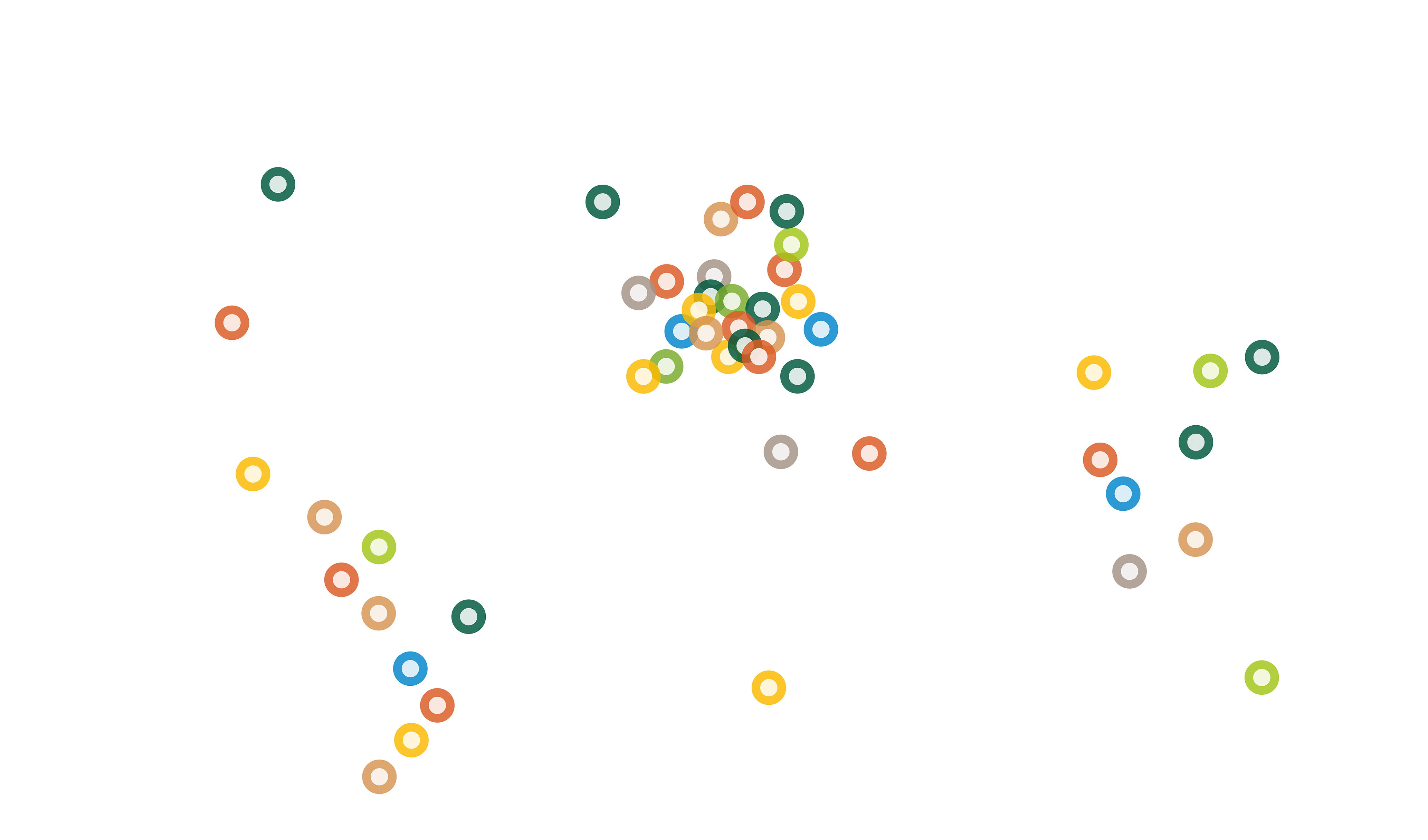 illustratie van wereldkaart met CONO exportlanden