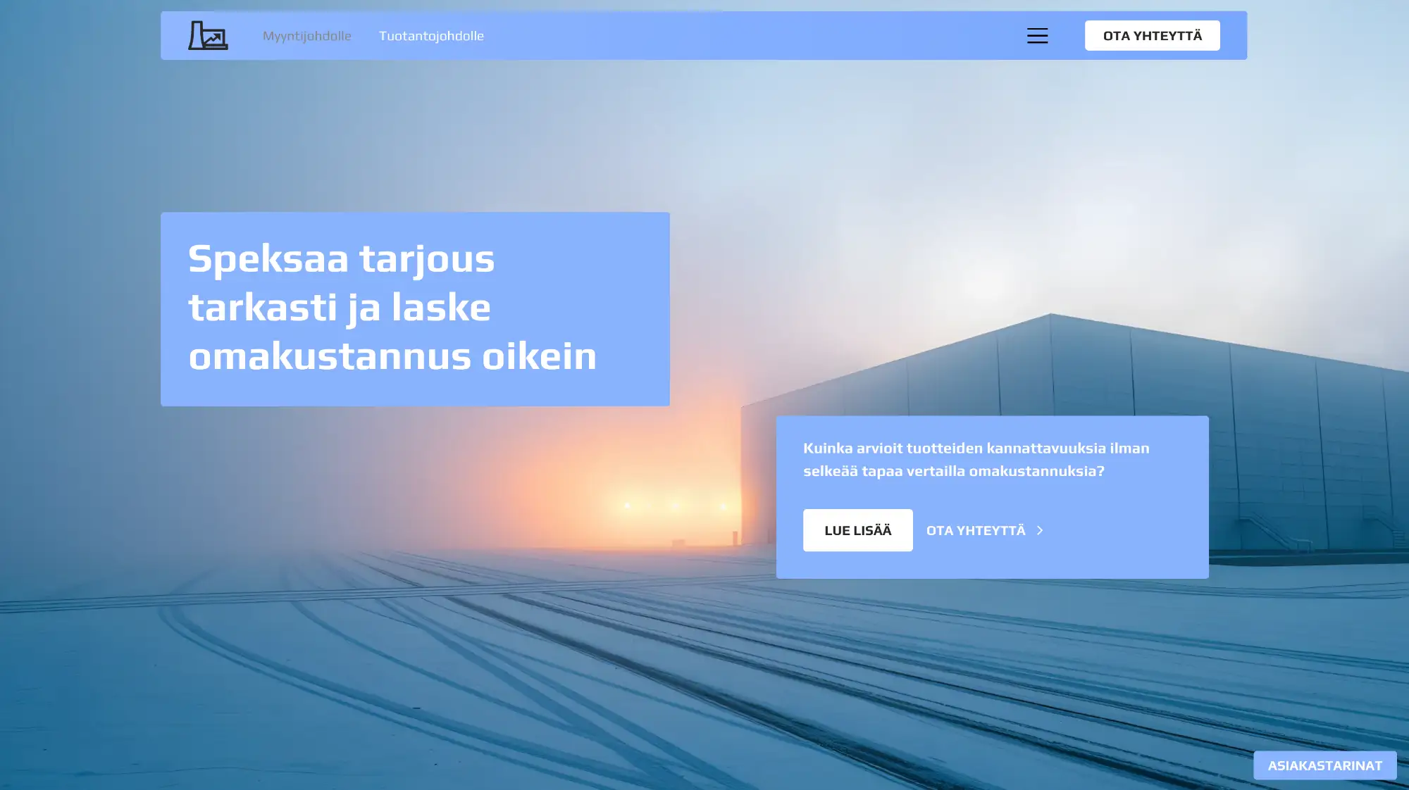 Tehdaskehityksen uudet nettisivut (screenshot)