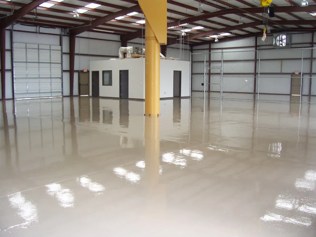 Warehouse with epoxy flooring