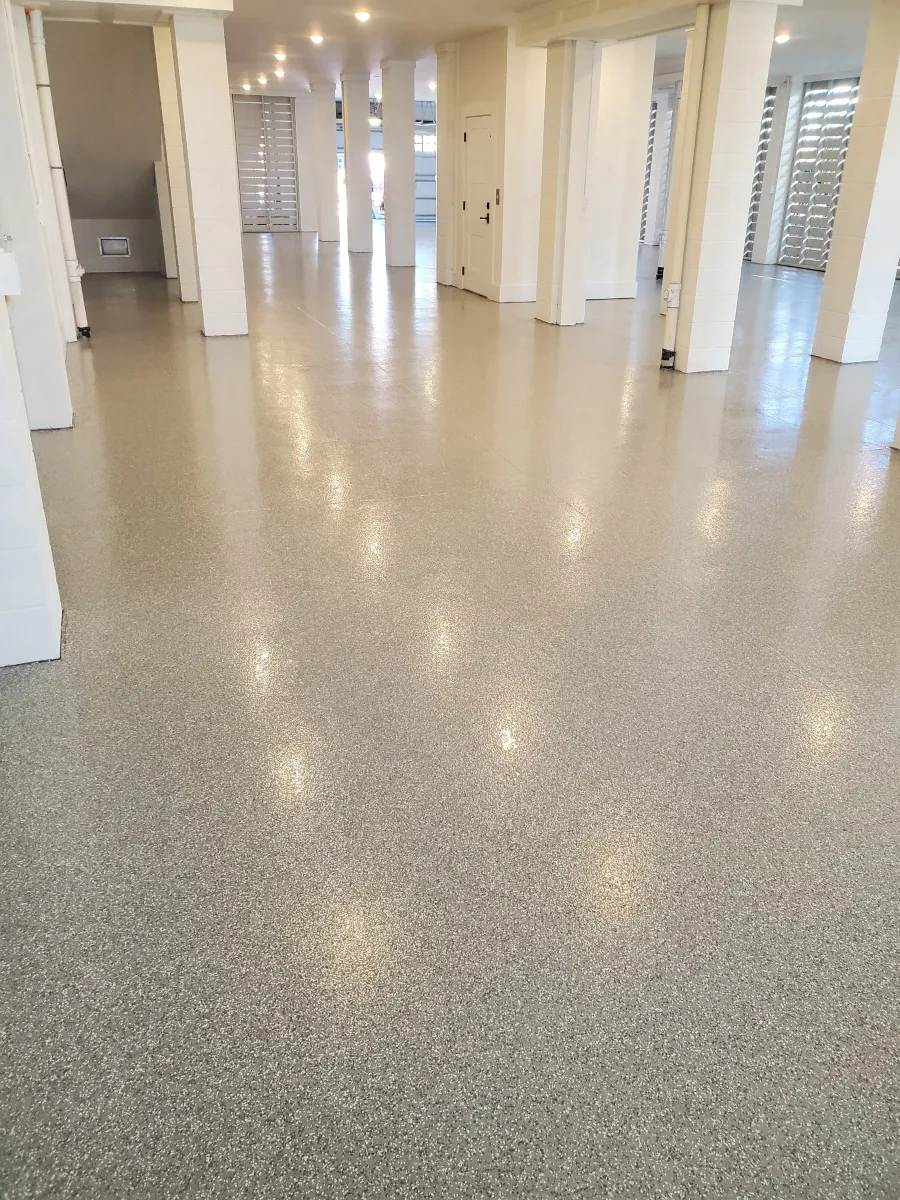Epoxy floor in a basement