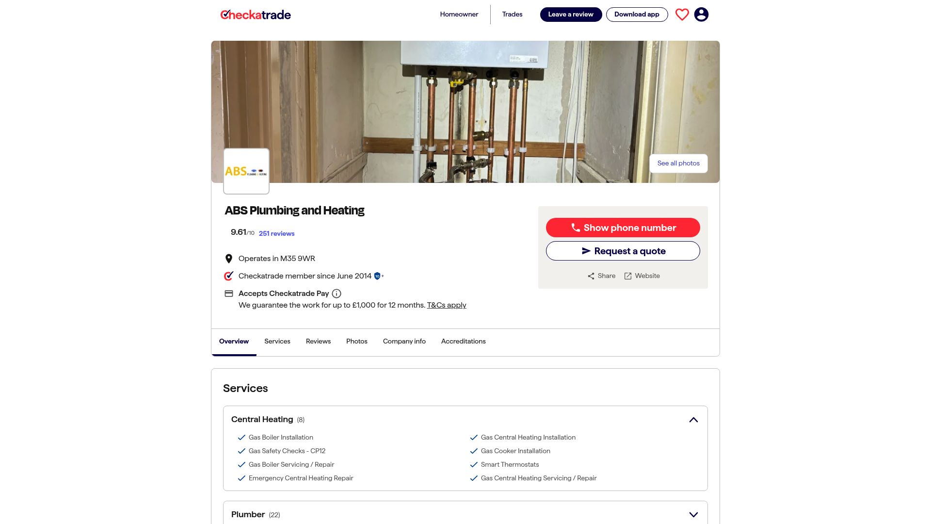 Top 10 Checkatrade Central Heating Engineer Picks 2025 - ABS Plumbing and Heating