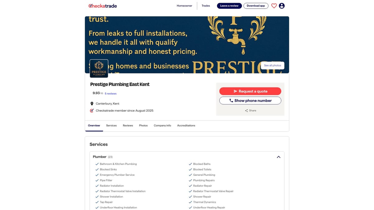 Top 8 Plumbers Faversham Homeowners Recommend in 2025 - Prestige Plumbing East Kent