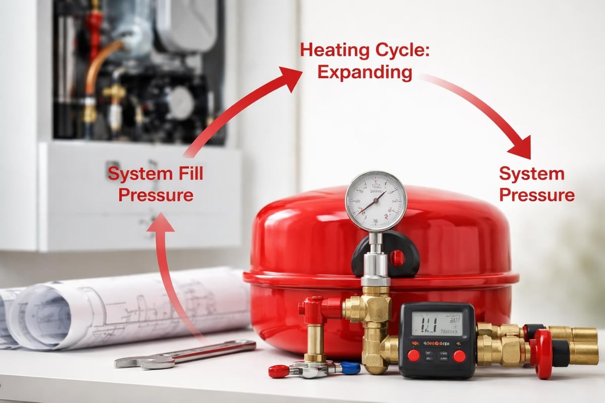 Expansion vessel pressure regulation